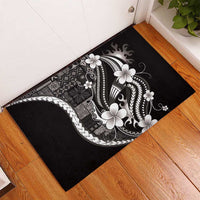 Samoa Siapo Tribal Pattern Rubber Doormat Black Polynesian Plumeria Tapa Motif LT9 - Polynesian Pride
