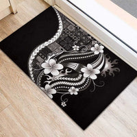Samoa Siapo Tribal Pattern Rubber Doormat Black Polynesian Plumeria Tapa Motif LT9 - Polynesian Pride