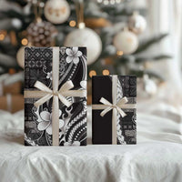 Samoa Siapo Tribal Pattern Wrapping Paper Black Polynesian Plumeria Tapa Motif LT9 - Polynesian Pride