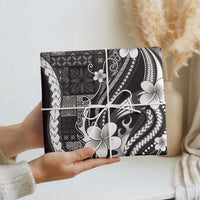 Samoa Siapo Tribal Pattern Wrapping Paper Black Polynesian Plumeria Tapa Motif LT9 - Polynesian Pride