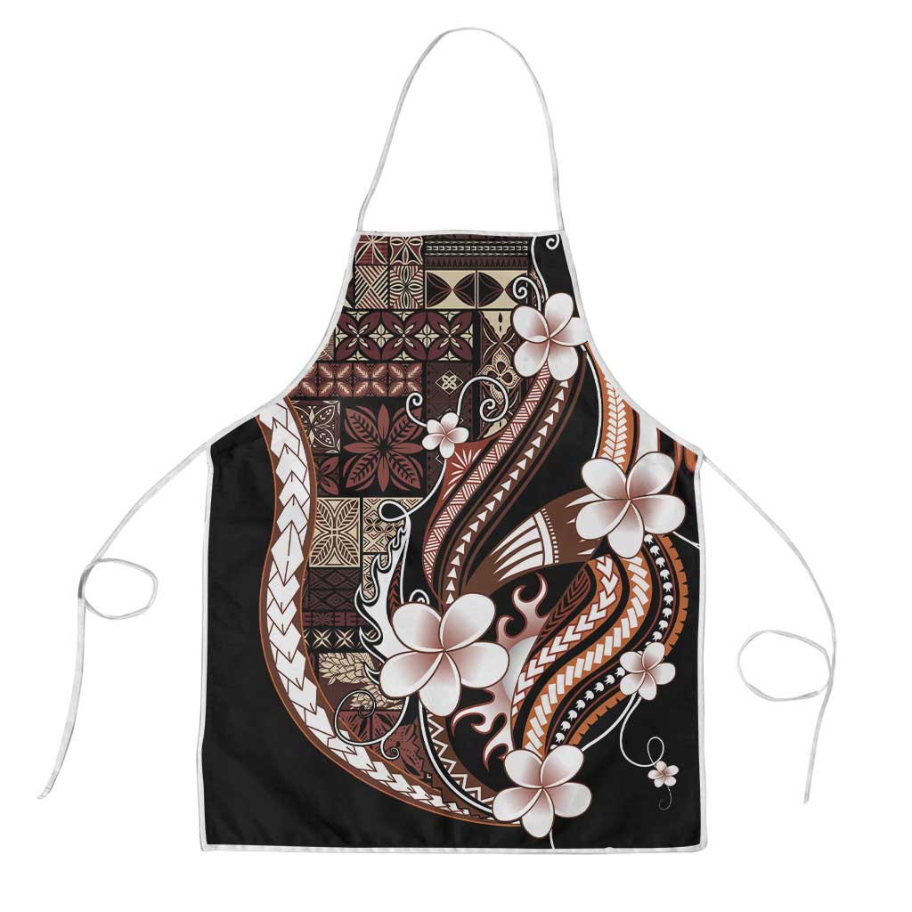 Samoa Siapo Tribal Pattern Apron Brown Polynesian Plumeria Tapa Motif LT9 Brown - Polynesian Pride
