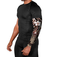 Samoa Siapo Tribal Pattern Arm Sleeves Brown Polynesian Plumeria Tapa Motif LT9 - Polynesian Pride