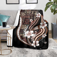 Samoa Siapo Tribal Pattern Blanket Brown Polynesian Plumeria Tapa Motif LT9 - Polynesian Pride