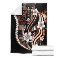 Samoa Siapo Tribal Pattern Blanket Brown Polynesian Plumeria Tapa Motif LT9 - Polynesian Pride