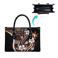 Samoa Siapo Tribal Pattern Leather Bag Brown Polynesian Plumeria Tapa Motif LT9 - Polynesian Pride