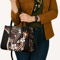 Samoa Siapo Tribal Pattern Leather Bag Brown Polynesian Plumeria Tapa Motif LT9 - Polynesian Pride