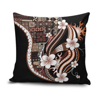 Samoa Siapo Tribal Pattern Pillow Cover Brown Polynesian Plumeria Tapa Motif LT9 Brown - Polynesian Pride