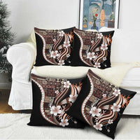 Samoa Siapo Tribal Pattern Pillow Cover Brown Polynesian Plumeria Tapa Motif LT9 - Polynesian Pride
