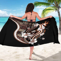 Samoa Siapo Tribal Pattern Sarong Brown Polynesian Plumeria Tapa Motif LT9 - Polynesian Pride