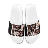 Samoa Siapo Tribal Pattern Slide Sandals Brown Polynesian Plumeria Tapa Motif LT9 Brown - Polynesian Pride