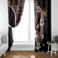 Samoa Siapo Tribal Pattern Window Curtain Brown Polynesian Plumeria Tapa Motif LT9 - Polynesian Pride