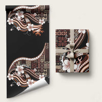 Samoa Siapo Tribal Pattern Wrapping Paper Brown Polynesian Plumeria Tapa Motif LT9 58" × 23" Brown - Polynesian Pride