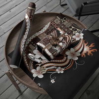 Samoa Siapo Tribal Pattern Wrapping Paper Brown Polynesian Plumeria Tapa Motif LT9 - Polynesian Pride