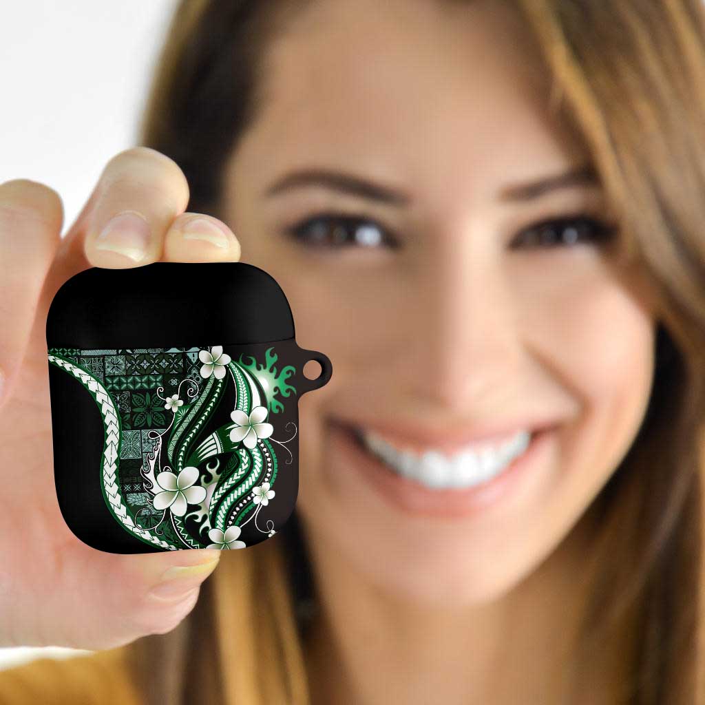 Samoa Siapo Tribal Pattern AirPods Case Forest Green Polynesian Plumeria Tapa Motif LT9 - Polynesian Pride