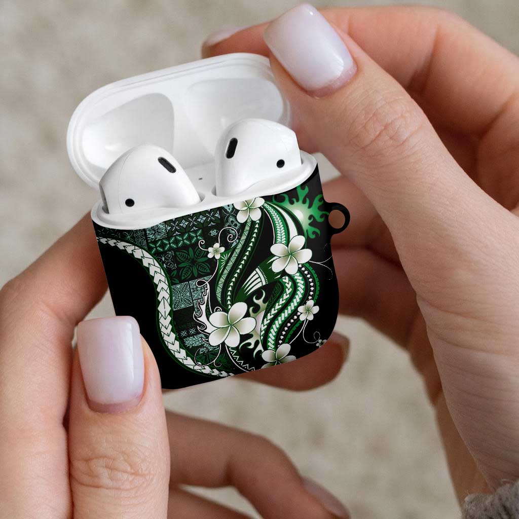 Samoa Siapo Tribal Pattern AirPods Case Forest Green Polynesian Plumeria Tapa Motif LT9 - Polynesian Pride