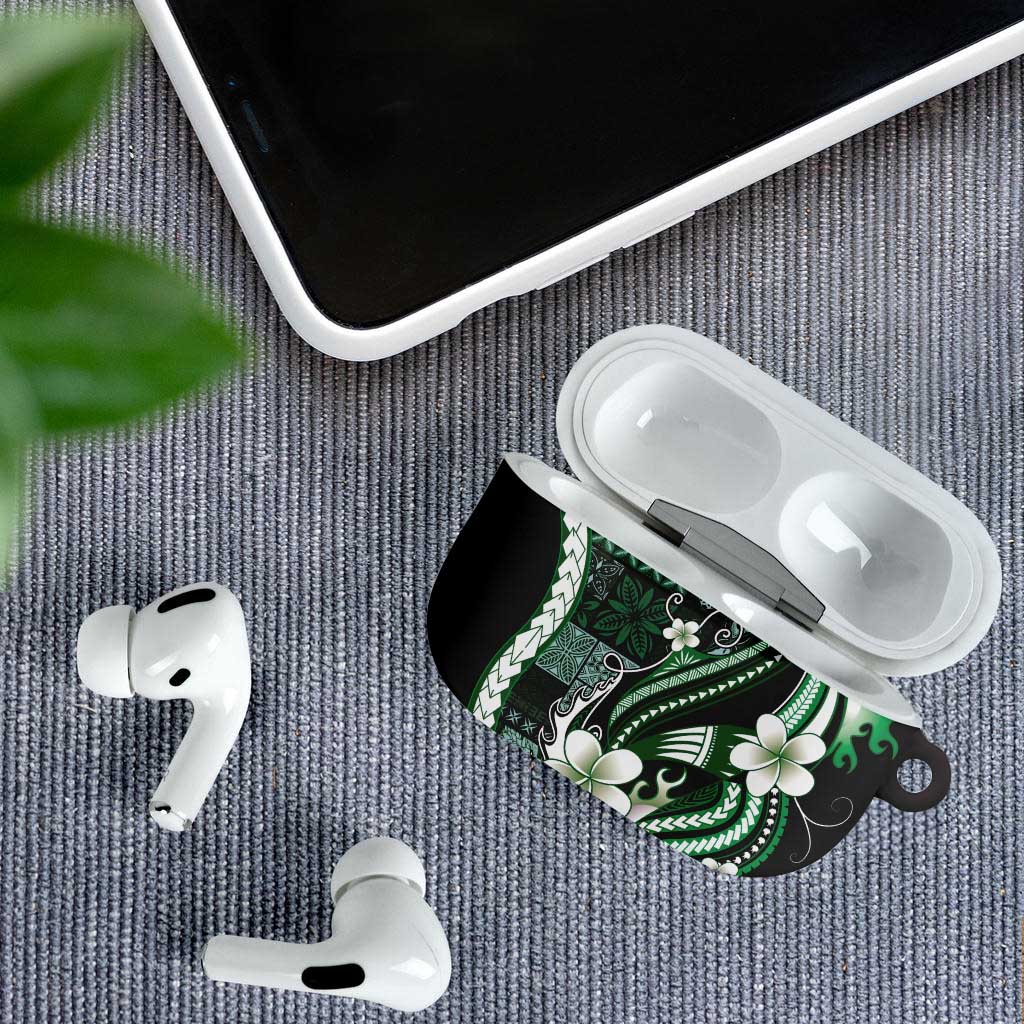 Samoa Siapo Tribal Pattern AirPods Case Forest Green Polynesian Plumeria Tapa Motif LT9 - Polynesian Pride
