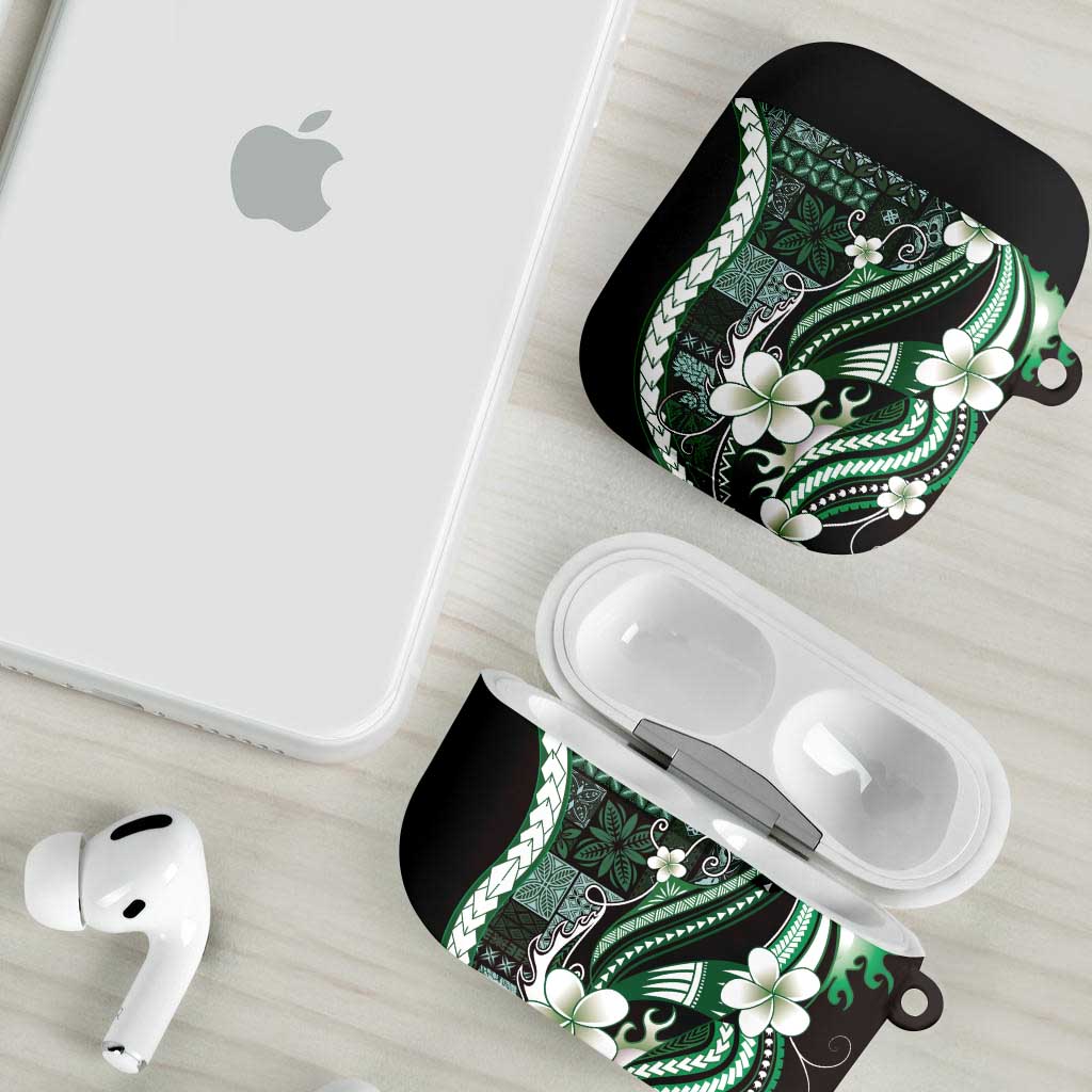 Samoa Siapo Tribal Pattern AirPods Case Forest Green Polynesian Plumeria Tapa Motif LT9 - Polynesian Pride