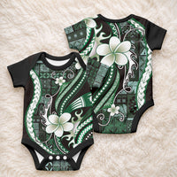 Samoa Siapo Tribal Pattern Baby Onesie Forest Green Polynesian Plumeria Tapa Motif LT9 - Polynesian Pride