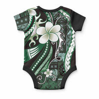 Samoa Siapo Tribal Pattern Baby Onesie Forest Green Polynesian Plumeria Tapa Motif LT9 - Polynesian Pride