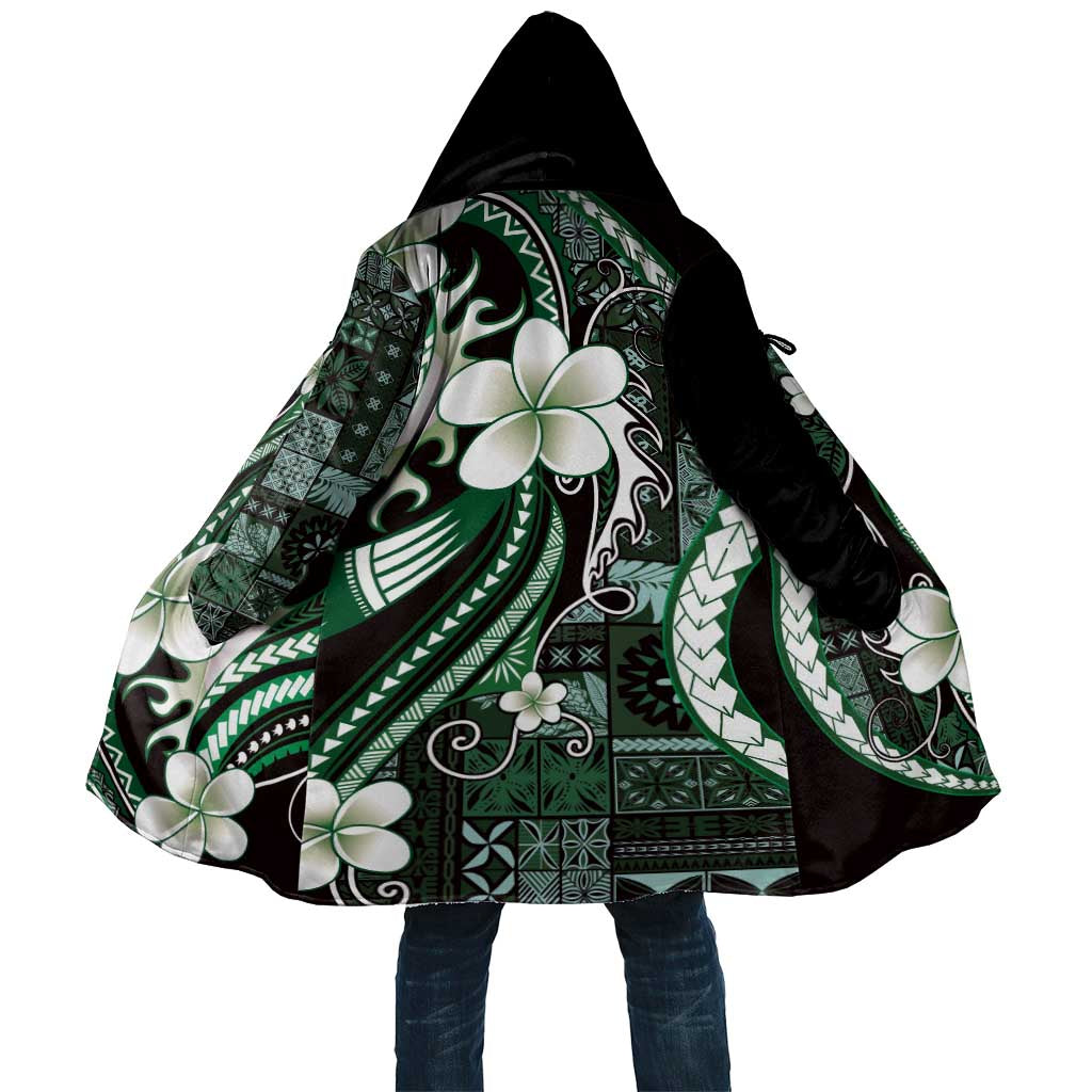 Samoa Siapo Tribal Pattern Cloak Forest Green Polynesian Plumeria Tapa Motif LT9 Unisex Green - Polynesian Pride