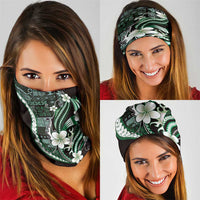 Samoa Siapo Tribal Pattern Neck Gaiter Forest Green Polynesian Plumeria Tapa Motif LT9 - Polynesian Pride