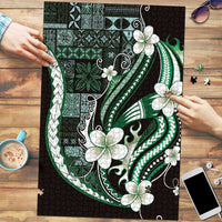 Samoa Siapo Tribal Pattern Puzzle Forest Green Polynesian Plumeria Tapa Motif LT9 Green - Polynesian Pride