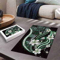 Samoa Siapo Tribal Pattern Puzzle Forest Green Polynesian Plumeria Tapa Motif LT9 - Polynesian Pride