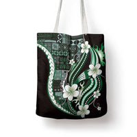 Samoa Siapo Tribal Pattern Tote Bag Forest Green Polynesian Plumeria Tapa Motif LT9 - Polynesian Pride