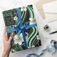 Samoa Siapo Tribal Pattern Wrapping Paper Forest Green Polynesian Plumeria Tapa Motif LT9 - Polynesian Pride