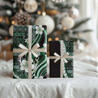 Samoa Siapo Tribal Pattern Wrapping Paper Forest Green Polynesian Plumeria Tapa Motif LT9 - Polynesian Pride