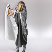 Samoa Siapo Tribal Pattern Hooded Blanket Light Gray Polynesian Plumeria Tapa Motif LT9 - Polynesian Pride