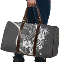 Samoa Siapo Tribal Pattern Travel Bag Light Gray Polynesian Plumeria Tapa Motif LT9 - Polynesian Pride