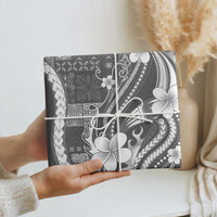 Samoa Siapo Tribal Pattern Wrapping Paper Light Gray Polynesian Plumeria Tapa Motif LT9 - Polynesian Pride