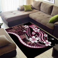 Samoa Siapo Tribal Pattern Area Rug Violet Polynesian Plumeria Tapa Motif LT9 - Polynesian Pride