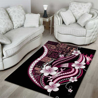Samoa Siapo Tribal Pattern Area Rug Violet Polynesian Plumeria Tapa Motif LT9 - Polynesian Pride