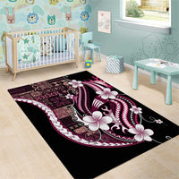 Samoa Siapo Tribal Pattern Area Rug Violet Polynesian Plumeria Tapa Motif LT9 - Polynesian Pride
