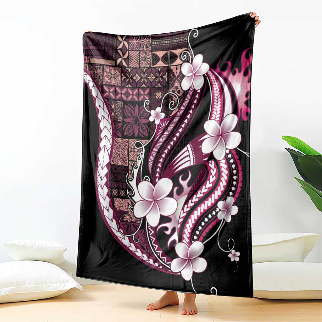 Samoa Siapo Tribal Pattern Blanket Violet Polynesian Plumeria Tapa Motif LT9 - Polynesian Pride