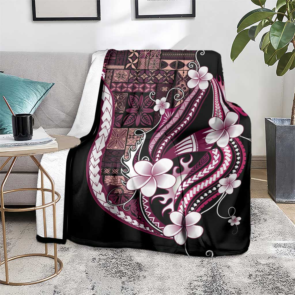 Samoa Siapo Tribal Pattern Blanket Violet Polynesian Plumeria Tapa Motif LT9 - Polynesian Pride