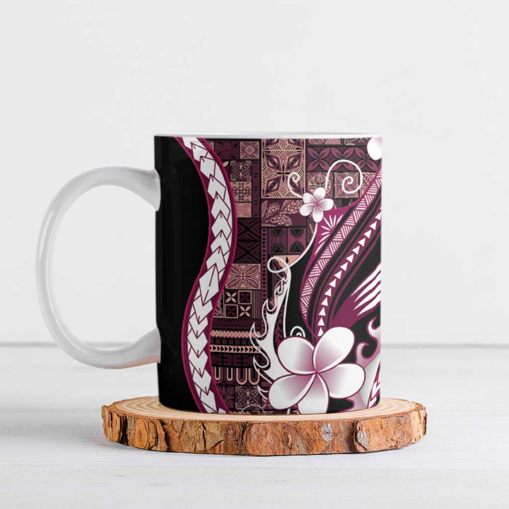 Samoa Siapo Tribal Pattern Ceramic Mug Violet Polynesian Plumeria Tapa Motif LT9 Violet - Polynesian Pride