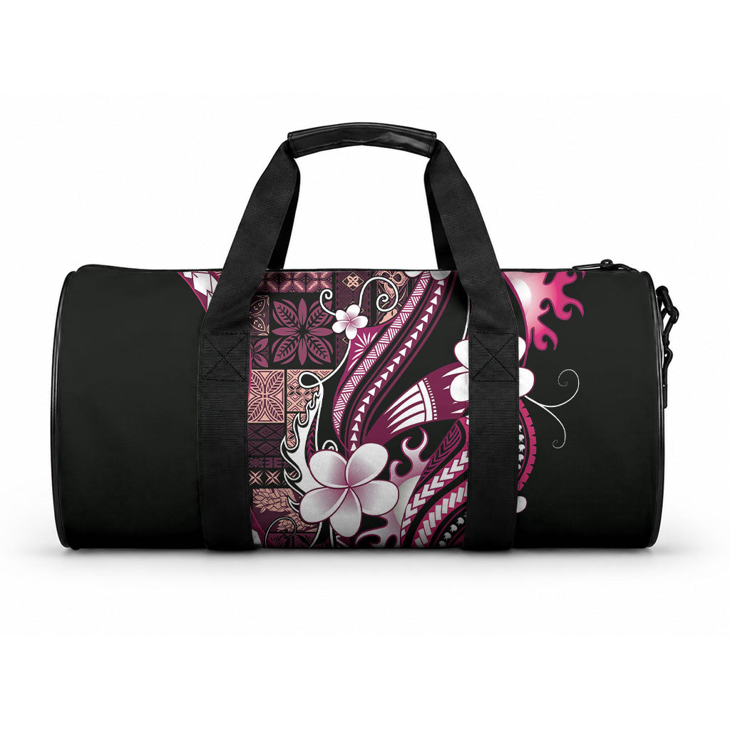 Samoa Siapo Tribal Pattern Duffle Bag Violet Polynesian Plumeria Tapa Motif LT9 One size Blue - Polynesian Pride