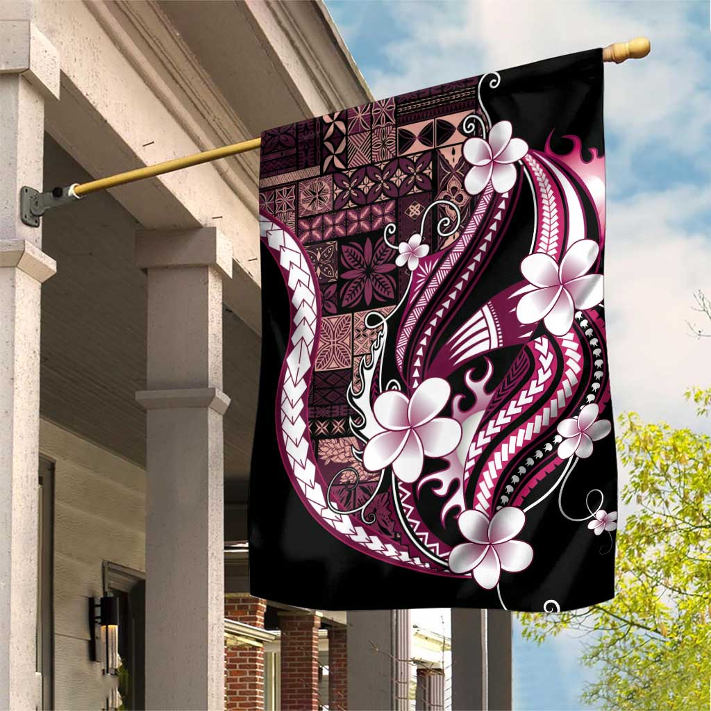 Samoa Siapo Tribal Pattern Garden Flag Violet Polynesian Plumeria Tapa Motif LT9 House Flag Violet - Polynesian Pride