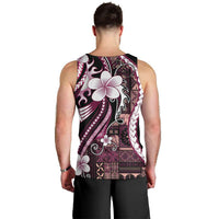 Samoa Siapo Tribal Pattern Men Tank Top Violet Polynesian Plumeria Tapa Motif LT9 - Polynesian Pride