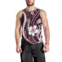 Samoa Siapo Tribal Pattern Men Tank Top Violet Polynesian Plumeria Tapa Motif LT9 - Polynesian Pride