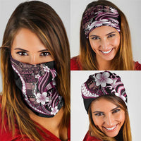 Samoa Siapo Tribal Pattern Neck Gaiter Violet Polynesian Plumeria Tapa Motif LT9 - Polynesian Pride