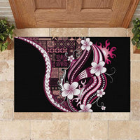 Samoa Siapo Tribal Pattern Rubber Doormat Violet Polynesian Plumeria Tapa Motif LT9 Violet - Polynesian Pride