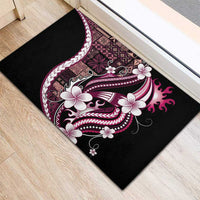 Samoa Siapo Tribal Pattern Rubber Doormat Violet Polynesian Plumeria Tapa Motif LT9 - Polynesian Pride