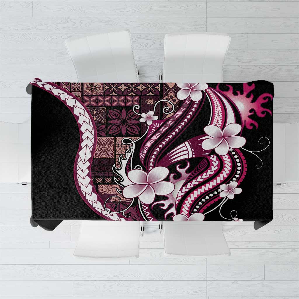Samoa Siapo Tribal Pattern Tablecloth Violet Polynesian Plumeria Tapa Motif LT9 Violet - Polynesian Pride
