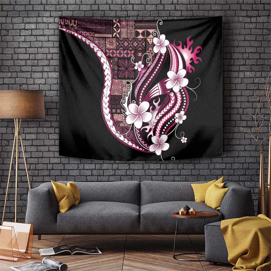 Samoa Siapo Tribal Pattern Tapestry Violet Polynesian Plumeria Tapa Motif LT9 Violet - Polynesian Pride
