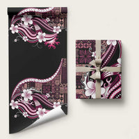 Samoa Siapo Tribal Pattern Wrapping Paper Violet Polynesian Plumeria Tapa Motif LT9 58" × 23" Violet - Polynesian Pride