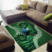 Tui Bird Koru Silver Fern Aotearoa Area Rug LT9 - Polynesian Pride